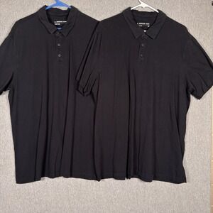 American Giant Polo Shirt Mens XL Black Short Sleeve 100% Cotton Collared USA 2x